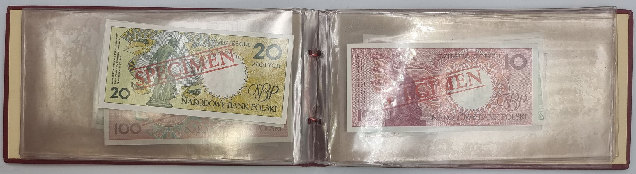 Banknoty. Komplet Miasta Polskie w etui 1-500 złotych 1990 WZÓR/SPECIMEN